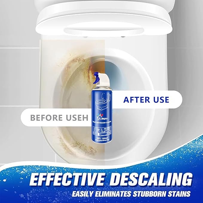 Powerful Toilet Bowl Cleaner – Rapid Stain Remover, Eliminates Limescale & Odors, Fresh Mint Scent, Eco-Friendly Formula, Safe for Pipes & Septic Tanks (4)