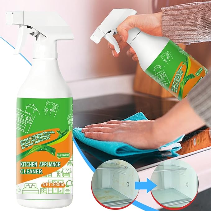 Natural Enzyme Multi-Purpose Cleaner, Heavy Duty Degreaser for Kitchen Appliances, Oven, Stove, Range Hood, All Household Surfaces, Easy Cleaning (1pc)