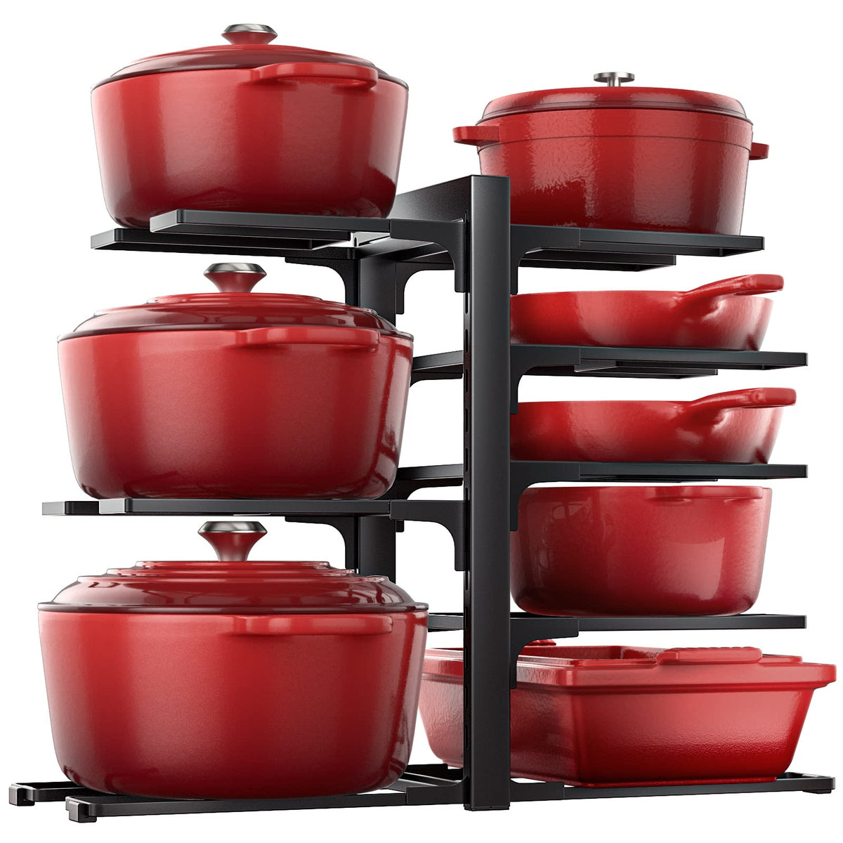 ORDORA Pots and Pans Organizer Under Cabinet 15.8", 8-Tier - Image 1