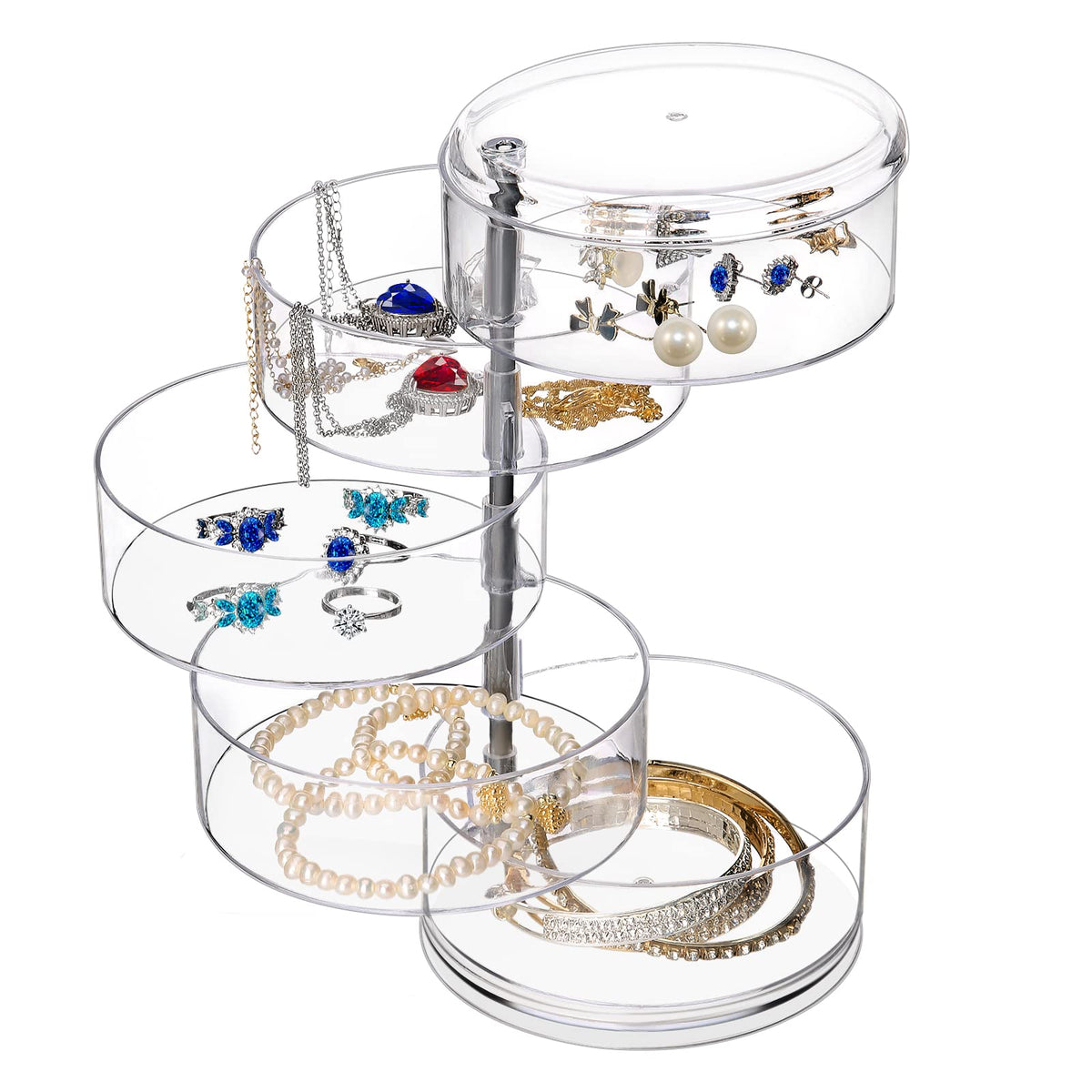 LETURE 5-Layers Rotatable Jewelry Storage Organizer Box - Image 1