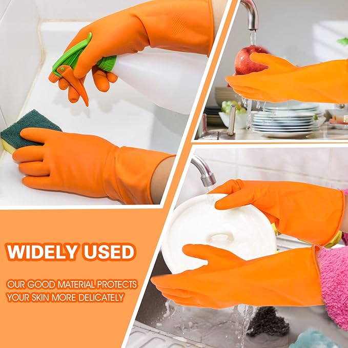 Sibba 1 Pairs Rubber Gloves Dishwashing Kitchen Dish Clean Wash Household Dishwasher Heavy Duty Bathroom Gardening