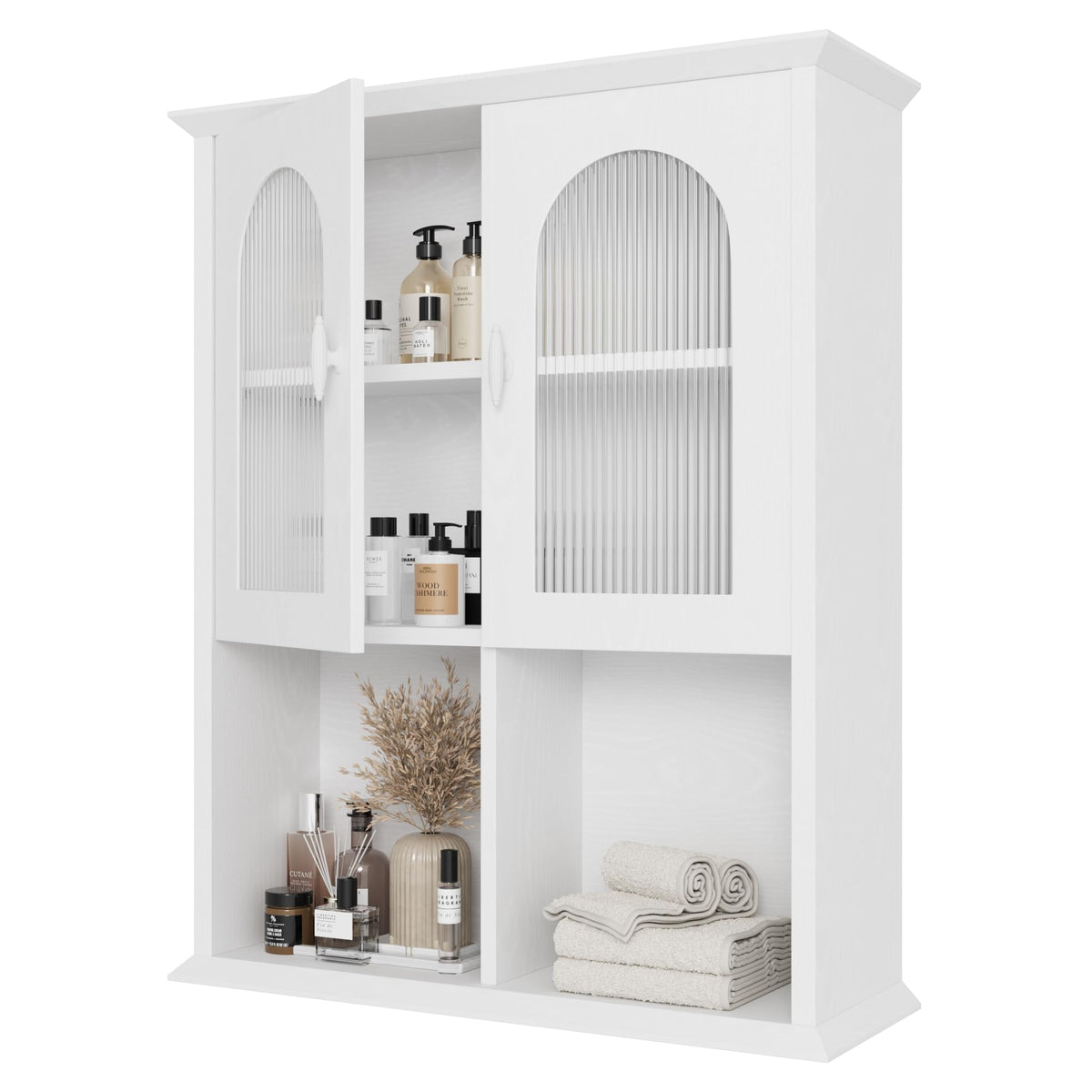 CJL Bathroom Wall Cabinet with Fluted Door, 23.6'' x 29.5'' - Image 1