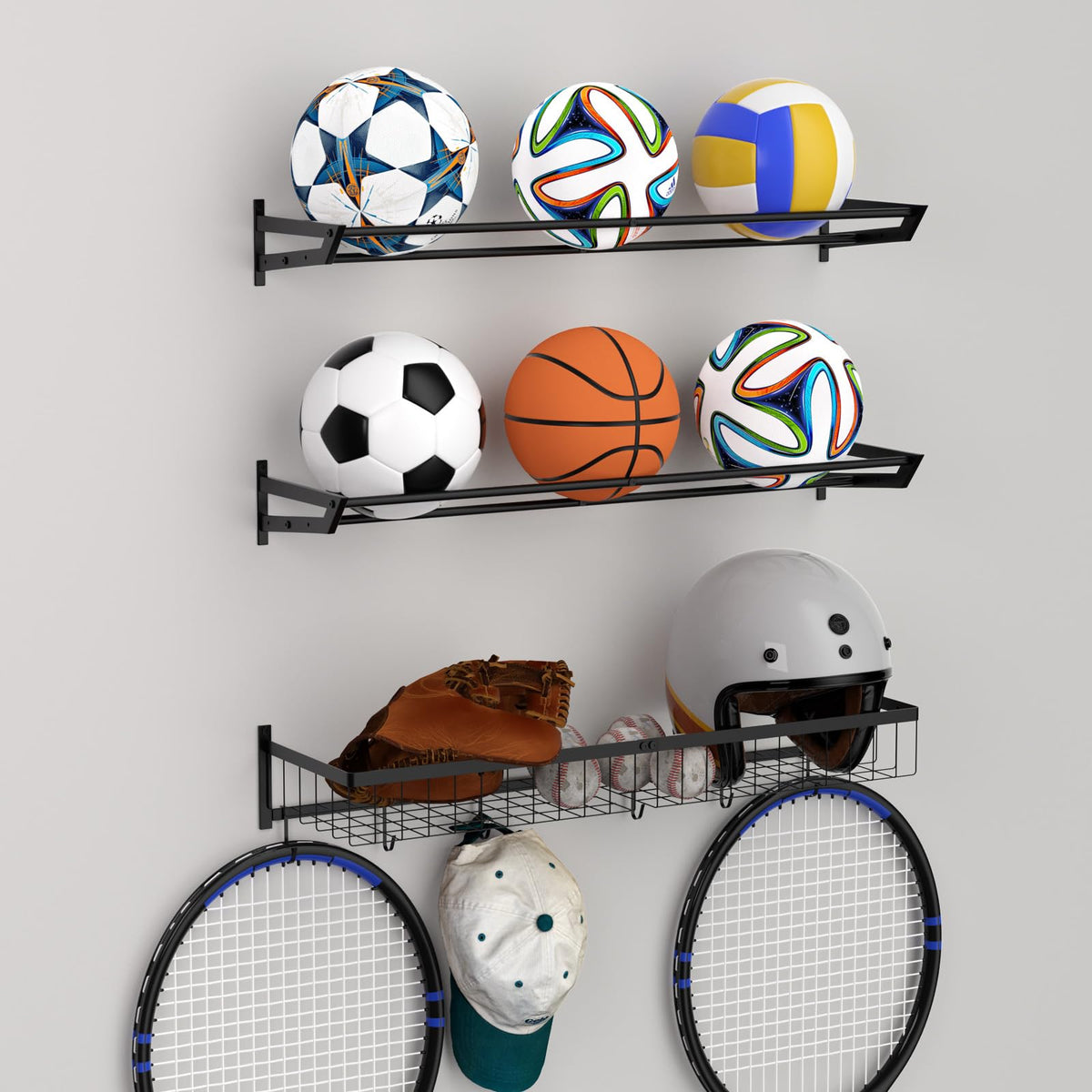 BTY Ball Holder Wall Mount Garage Sports Equipment | Home Organization - Image 1