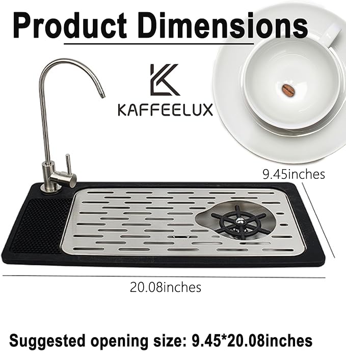 Stainless Steel Kitchen Sink Dishwasher with Faucet Cup Washer & Drainage Area – Ideal Bottle Dishwashing Cleaner & Accessories for Home Bar Faucet Sink (KF77-1)