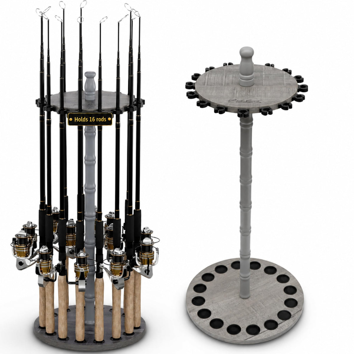 Rush Creek Creations 16-Rod Round Fishing Rod Holder | Garage Storage - Image 1