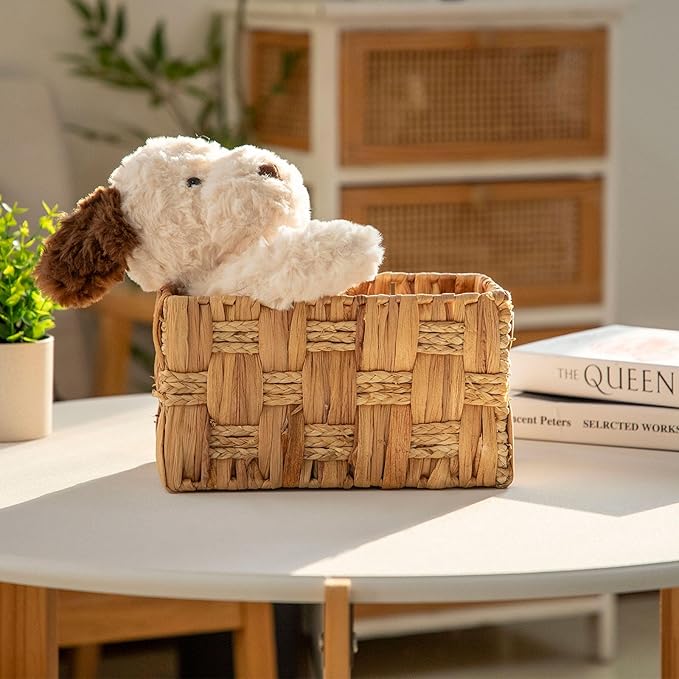 Water Hyacinth Storage Basket, Handmade Rectangular Basket for Home & Office, Natural Woven Basket for Tidy Spaces