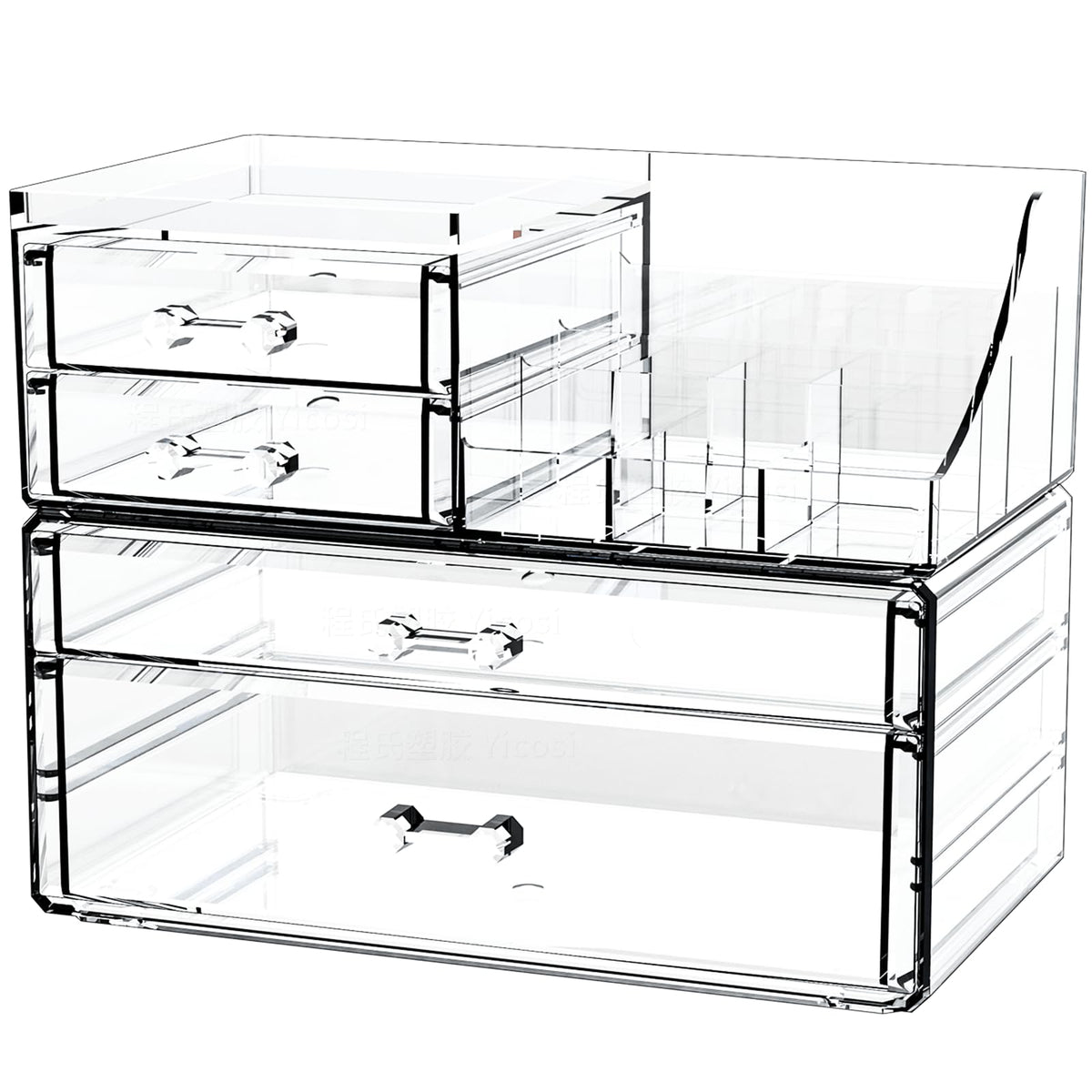 Small Make up Organizers and Storage with 4 Drawers,Clear - Image 1
