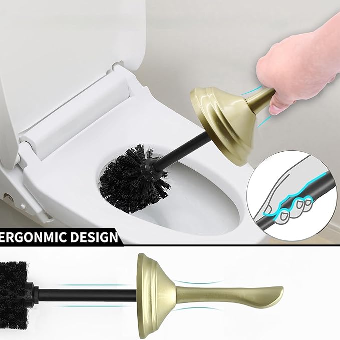 Vince Camuto Toilet Bowl Brush with Holder, Durable Bathroom Cleaning Tool, Modern Design for Easy Toilet Maintenance, Bathroom Cleaner Brush for Efficient Cleaning and Hygiene