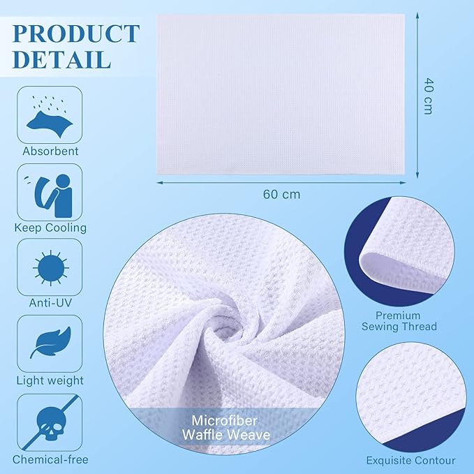 Breling Sublimation Kitchen Towel Blanks 16 x 24Inch, Microfiber Waffle Weave Sublimation Tea Towels Fast Drying Absorbent for Home Kitchen Gifts(48 Pieces)