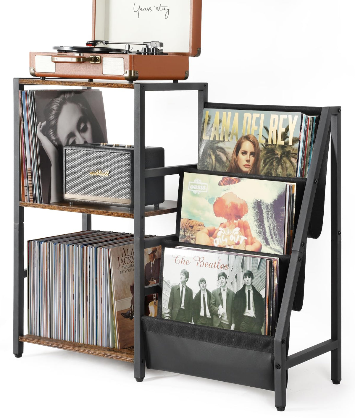 Bikoney Record Player Stand, Turntable Stand with 3-Tier - Image 1