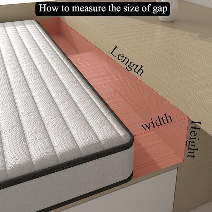 SAMTY Bed Gap Filler for headboard Space Gap Filler Bolster Pillow Stopper for Sofa Crack Filler Between Headboard and Mattress Cal King Size 71x8x8 Inch