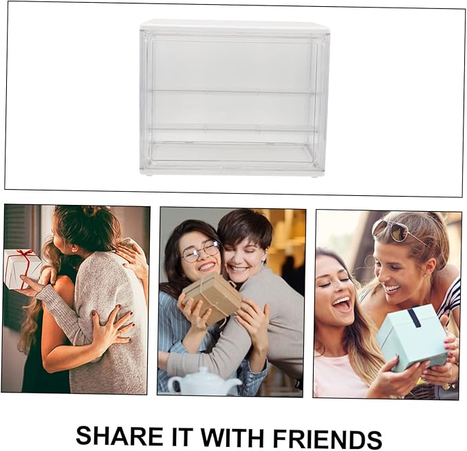 ERINGOGO Stackable Book Storage Box for Students Dustproof Organizer Container Lid for Classroom and Home Use Multi-functional Bookcase Display