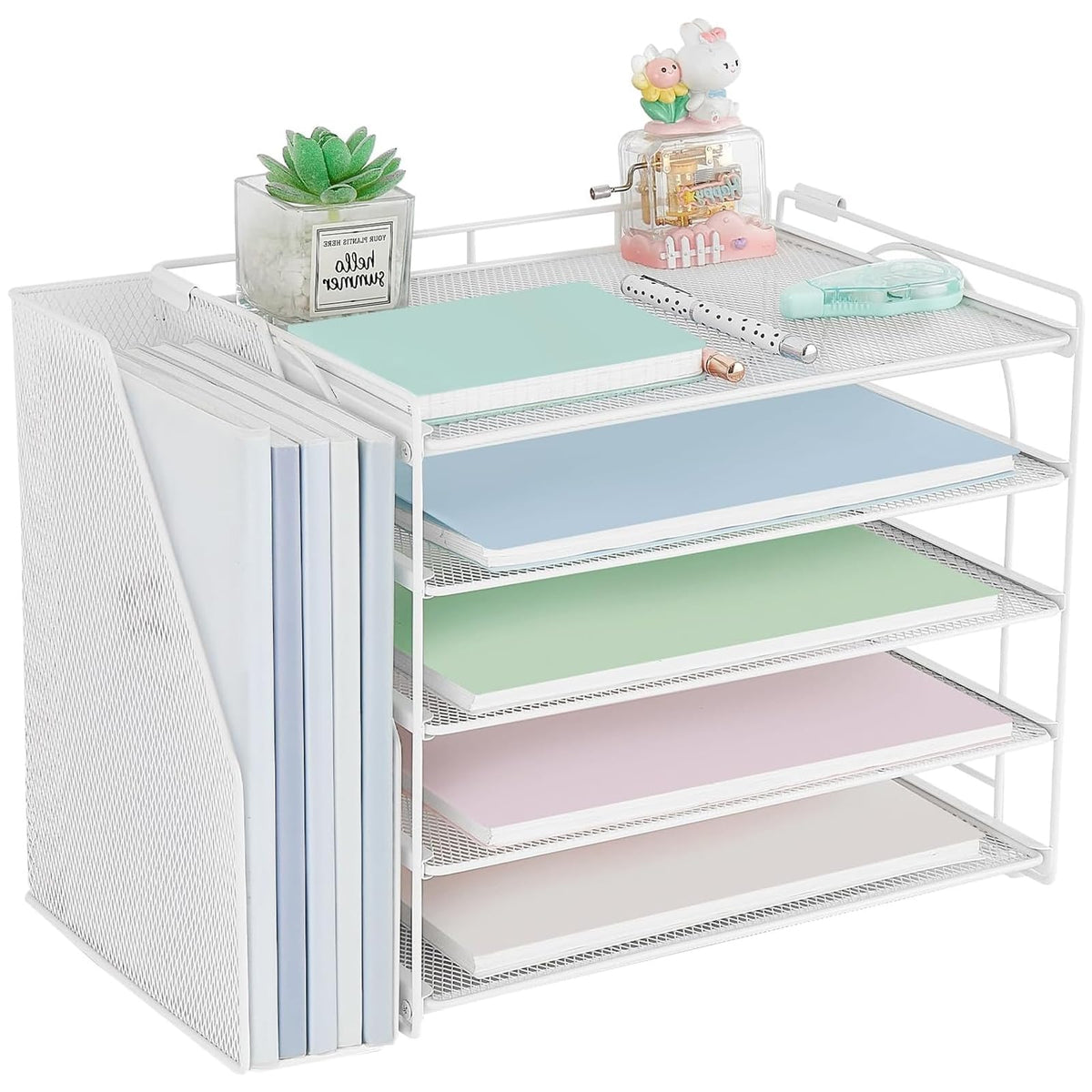 AUPSEN Desk Organizers and Accessories, 5-Tier Desktop Paper File - Image 1