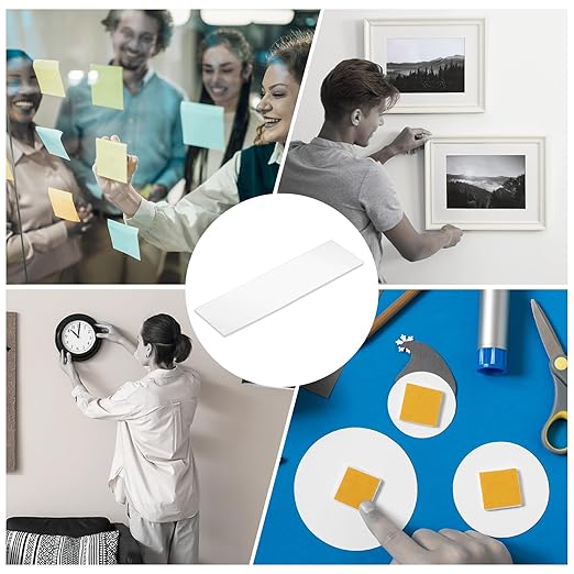 uxcell 50Pcs Double Sided Adhesive Pads, 3.35" x 0.98" Clear Removable Heavy Duty Mounting Tape Picture Hanging Sticky Adhesive Pad for Wall, Poster Picture, DIY Craft