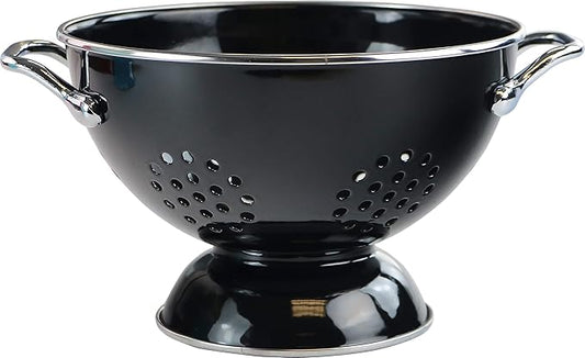 Calypso Basics by Reston Lloyd Powder Coated Enameled Colander, 1.5 Quart, Black