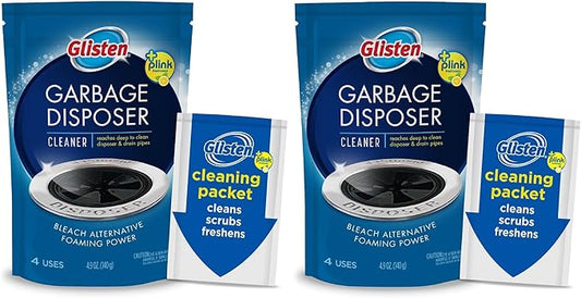Glisten Garbage Disposer Foaming Cleaner, Lemon Scent, 2-Pack (8 Uses)