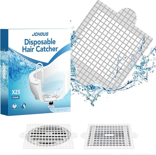 Disposable Shower Drain Hair Catcher, Shower Drain Cover Mesh Stickers, 25 Pack (3.5 Inch)