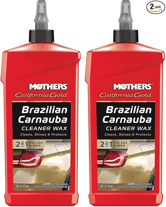 Mothers 05701 California Gold Brazilian Carnauba Cleaner Liquid Wax - 16 oz. (Pack of 2)