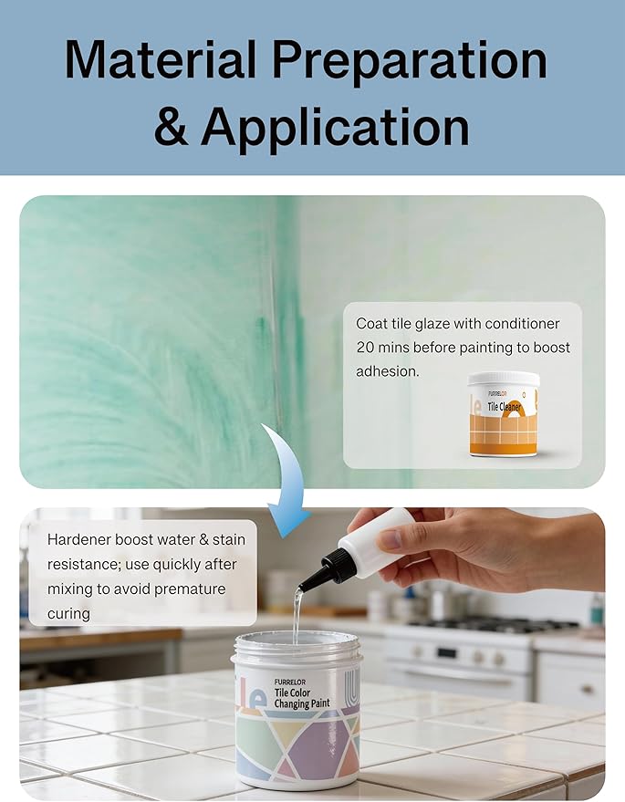 Bathroom Tile Paint, Sink Countertop Shower Paint 17oz, Tub and Tile Refinishing Kit 10Pcs Tools, Low Odor Porcelain Fiberglass Tub Paint, for DIY Resurfacing Reglaze, 25-30 sq.ft (Morandi Gray)