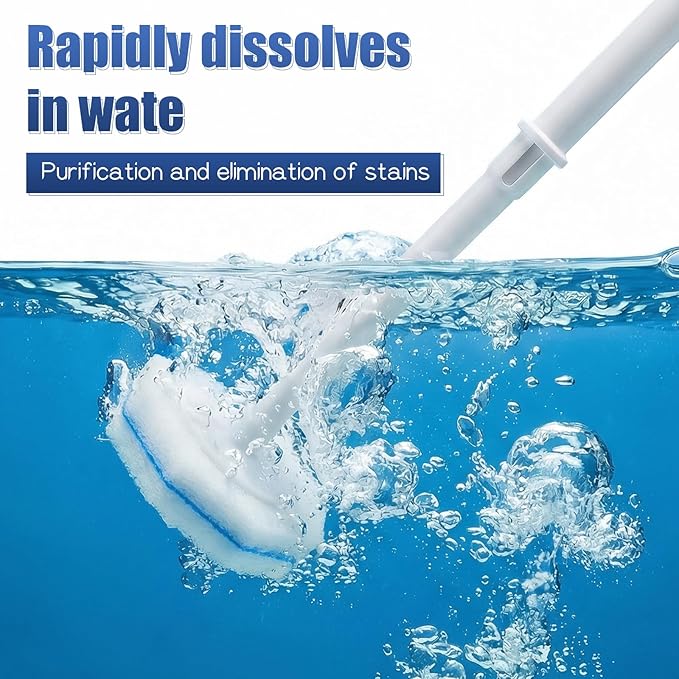 50 PCS Disposable Toilet Brush Refills, Toilet Wand Cleaner Toilets Bowl Wand Refills High-Density Fresh Scent and Powerful Cleaning Effect for Bathroom Cleaning Compatible Heads