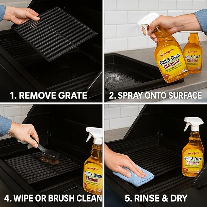 Oven & Grill Cleaner Spray – Heavy-Duty Degreaser for Tough Grease | 32oz Fast-Acting Kitchen Cleaning Formula | Made in USA | Pack Of 2