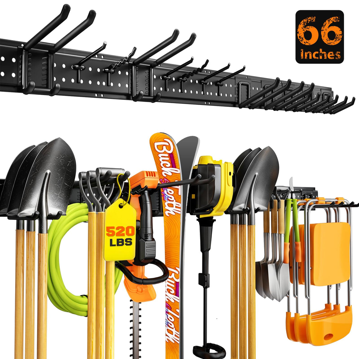 Garage Tool Organizer Wall Mount 66 inches with 13 | Home Organization - Image 1