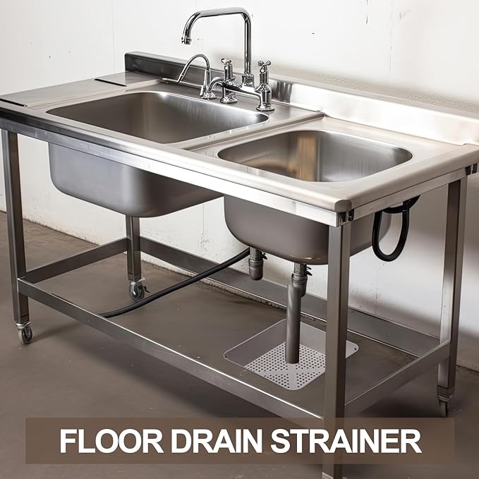Tuanse 2 Pcs 8.5 x 8.5 x 2.5 Inch Floor Sink Drain Covers Commercial Plastic Floor Drain Strainer Plastic Drains Screen Basket Suitable for Commercial Kitchen Restaurant Diner Cafe