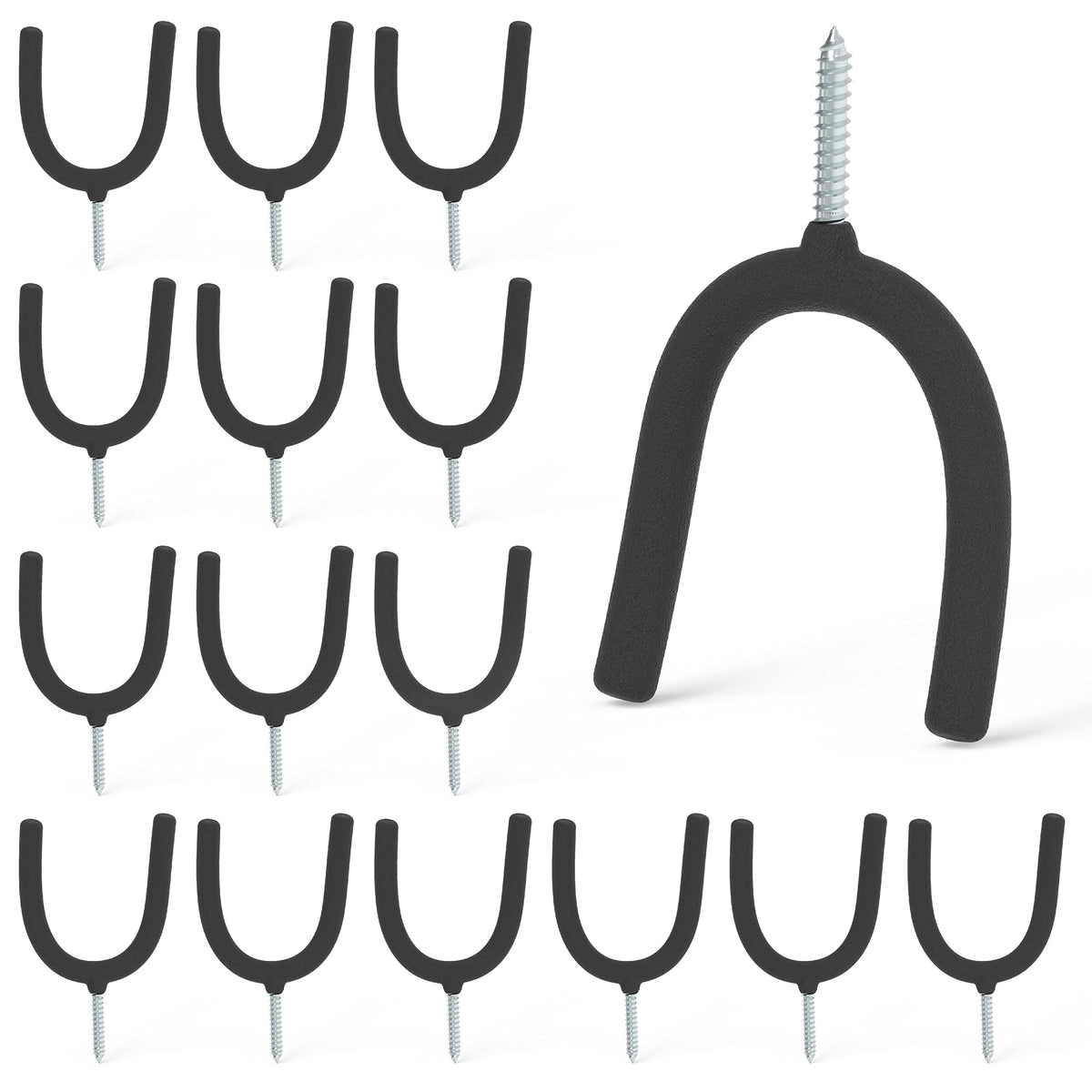 HUHOLE 16 Pack Screw in U Hooks Wall Organizers - Image 1
