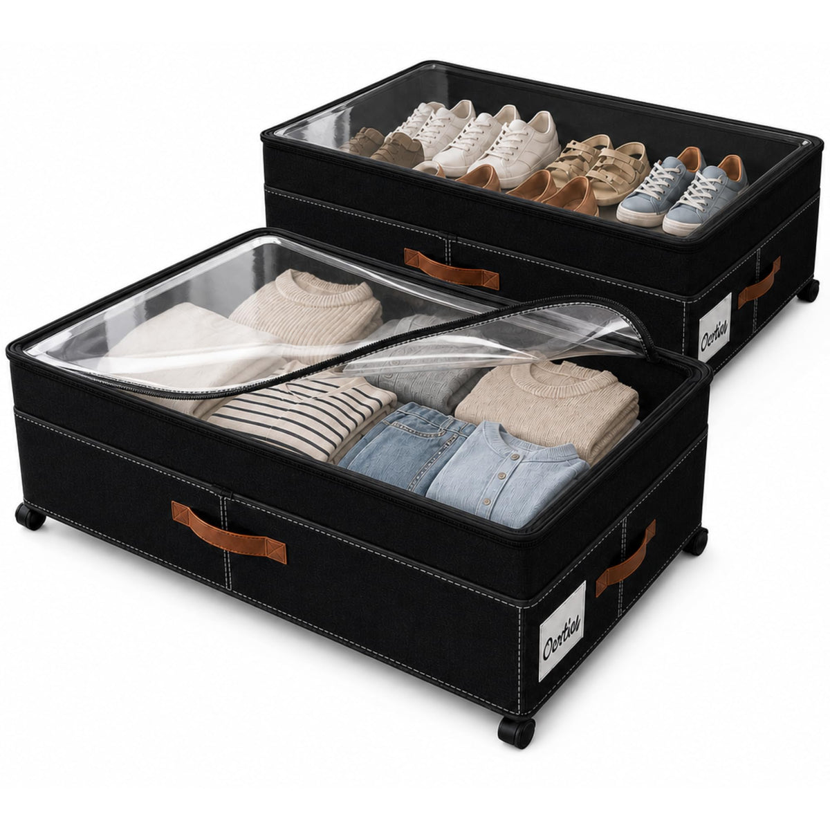 Under Bed Storage Organizer with Wheels, Rolling Under Bed - Image 1