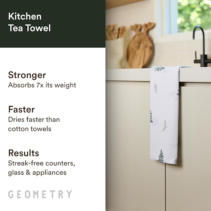 GEOMETRY Christmas Kitchen Towels - Quick Dry Microfiber Cloth Dish Towels for Kitchen Drying - Premium Quick Dry Towel - Evermont