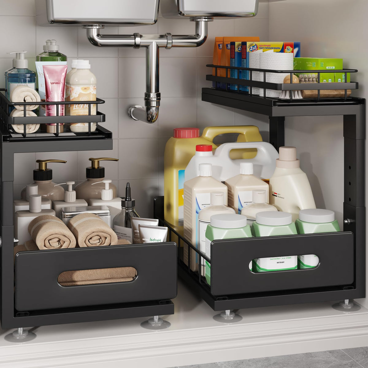 Under Sink Organizer Upgrade To Professional Rails,2 | Under Sink Stor - Image 1