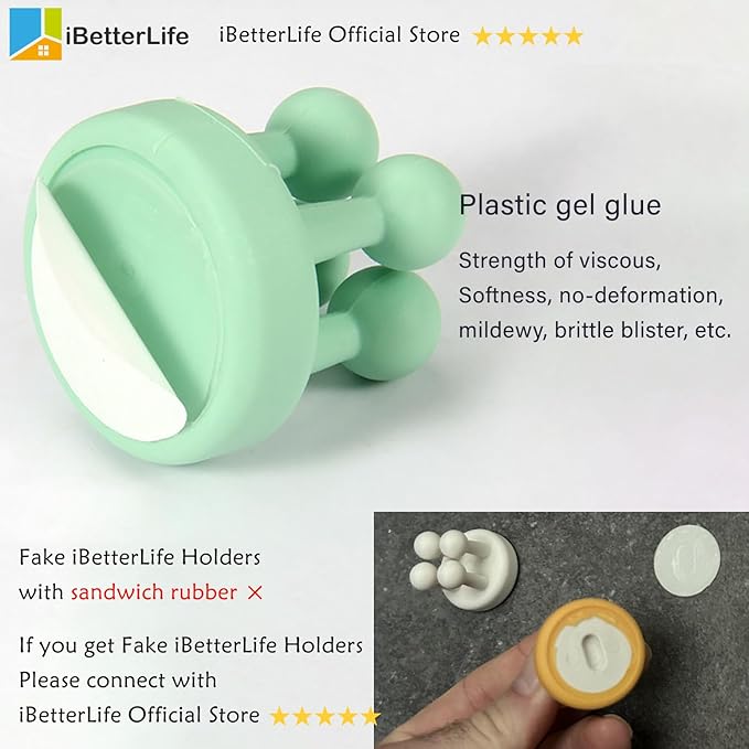 iBetterLife Razor Holder for Shower Hooks – 5Pcs Self Adhesive Wall Mounted Single Hook for Hanging Toothbrush, Functional Waterproof Utility Plug Holder for Bathroom Kitchen Living Room Office