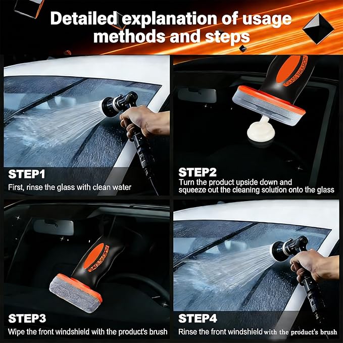 3 pcs Glass Oil Film Remover for Car, Removes oil film and Smudges, Automotive Oil Film Cleaning Brush for Car Windows, Handheld Glass Cleaning Board, Helps Improve Glass Clarity for Safe Driving
