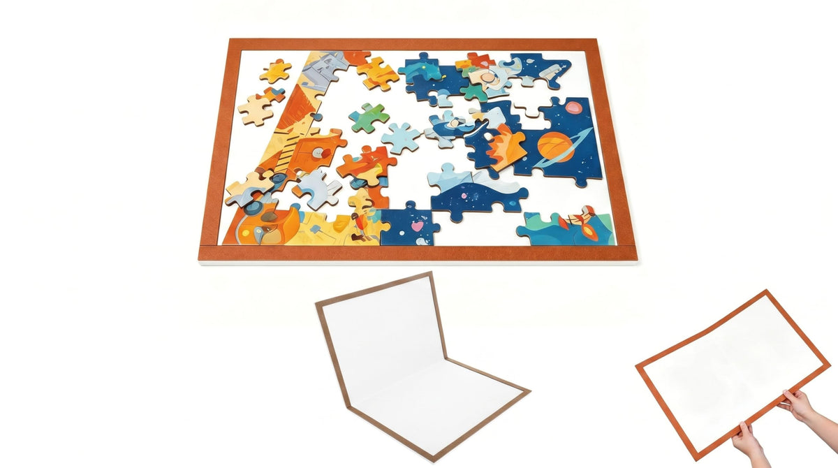 Toyvian Jigsaw Puzzle Mat, 60x40cm Foldable with Frame - Image 1