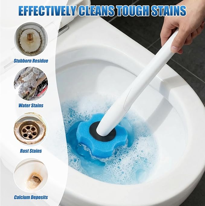 100PCS Toilet Bowl Wand Refills, Replacement Heads for Bathroom Washroom Cleaning Pads, Disposable Toilet Brush Refills Compatible with Household Brushes Scrubbers Cleaning Refill Pack Ocean Fresh