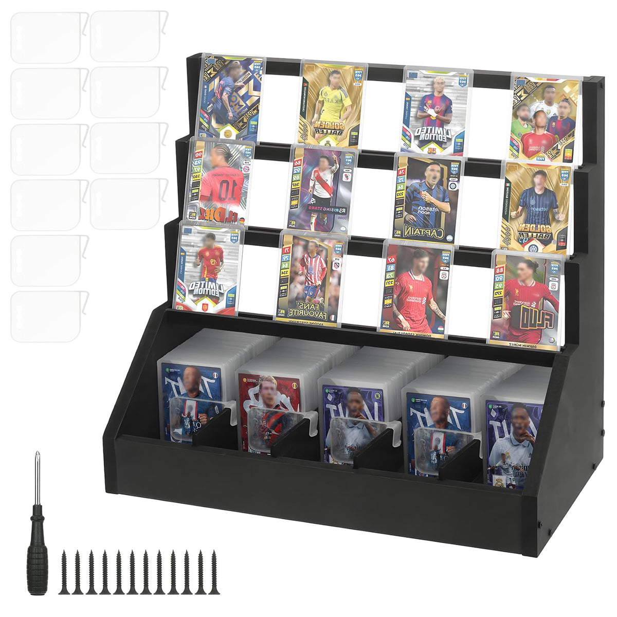 Trading Card Display Stand with Card Stoppers - 3 Tier 5 - Image 1