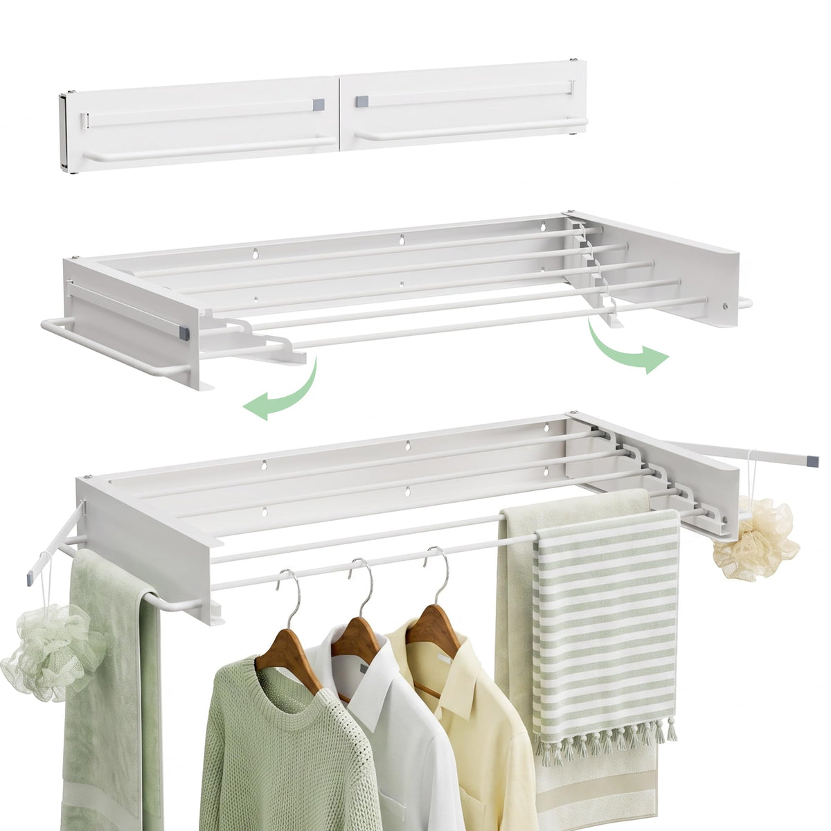 Wall Mounted Drying Rack, 31.5" Foldable Laundry Drying Rack - Image 1
