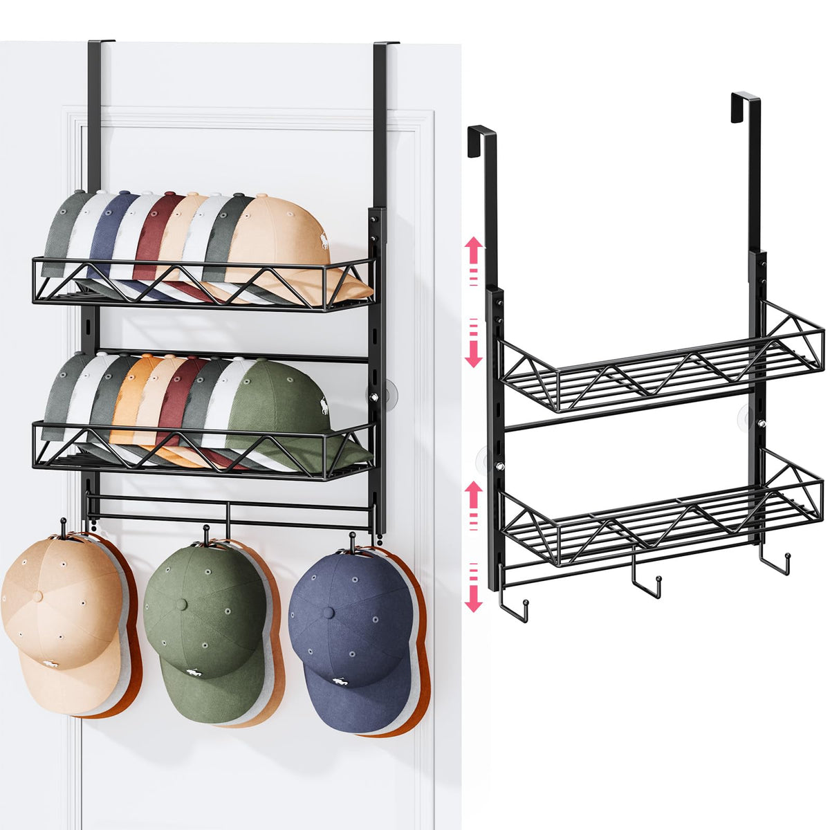 SWTYMIKI Over Door Hat Organizer - 3 Tier Wall Mount | All Products - Image 1
