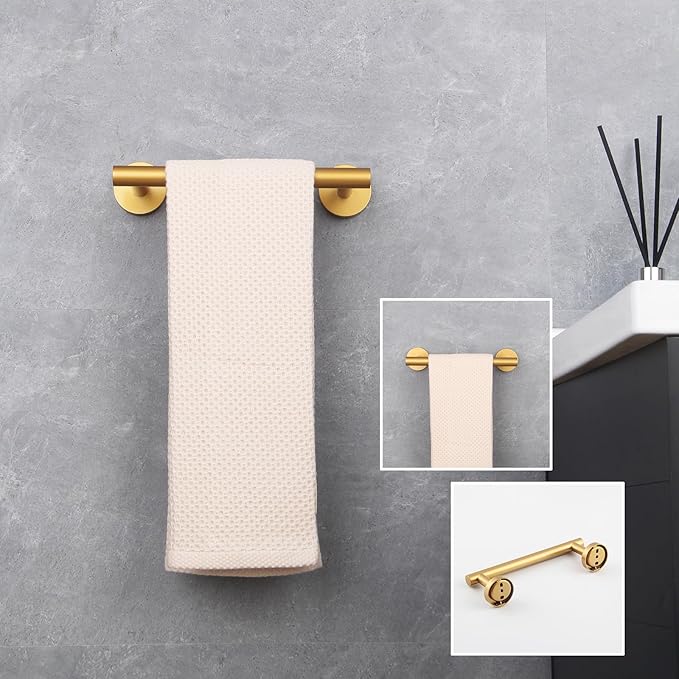 Bathroom Towel Bar — 9" Gold Stainless Steel