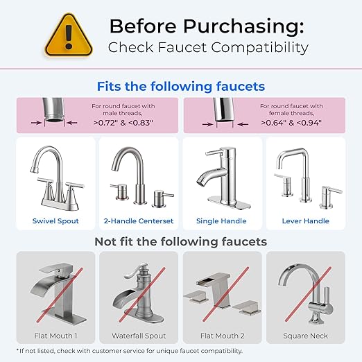 Waterdrop Sink Filter Water Faucet for Skin Care, Bathroom Faucet Filter with Ultra-Filtration Filter(1 Pack) & 3 Pack Carbon Block Filter