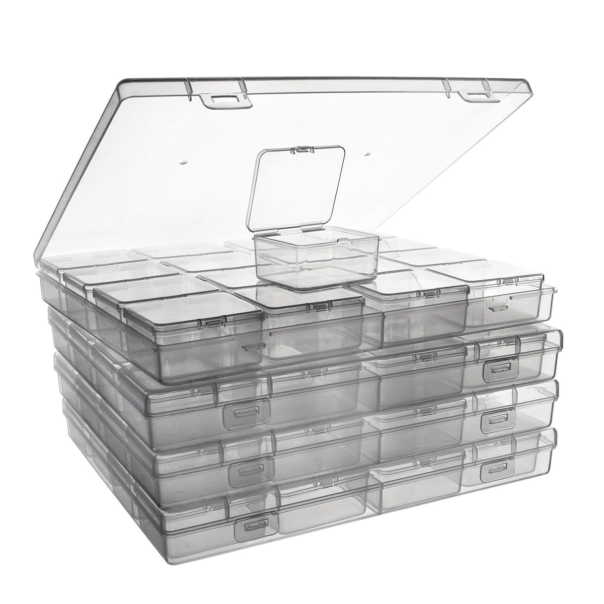 ZIIYAN Bead Storage Containers - 64 Clear Plastic Bead - Image 1