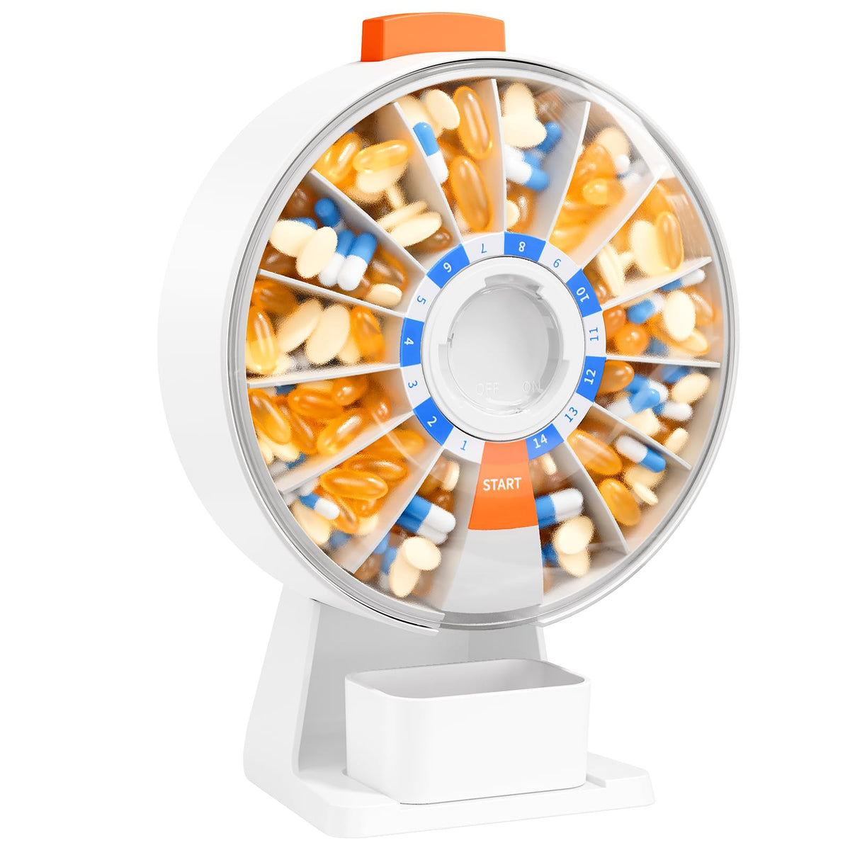 Daviky Daily Pill Dispenser, Large Capacity 14-Day Pill Organizer - Image 1