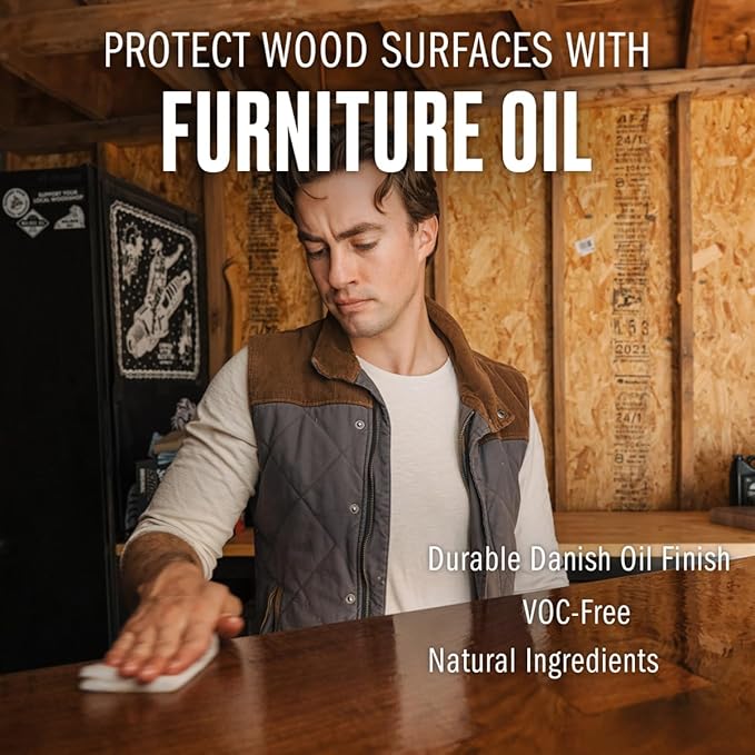 Walrus Oil - Furniture Oil, 100% Natural. Finish, Restore, and Protect Wood. VOC-Free, 32oz Jug