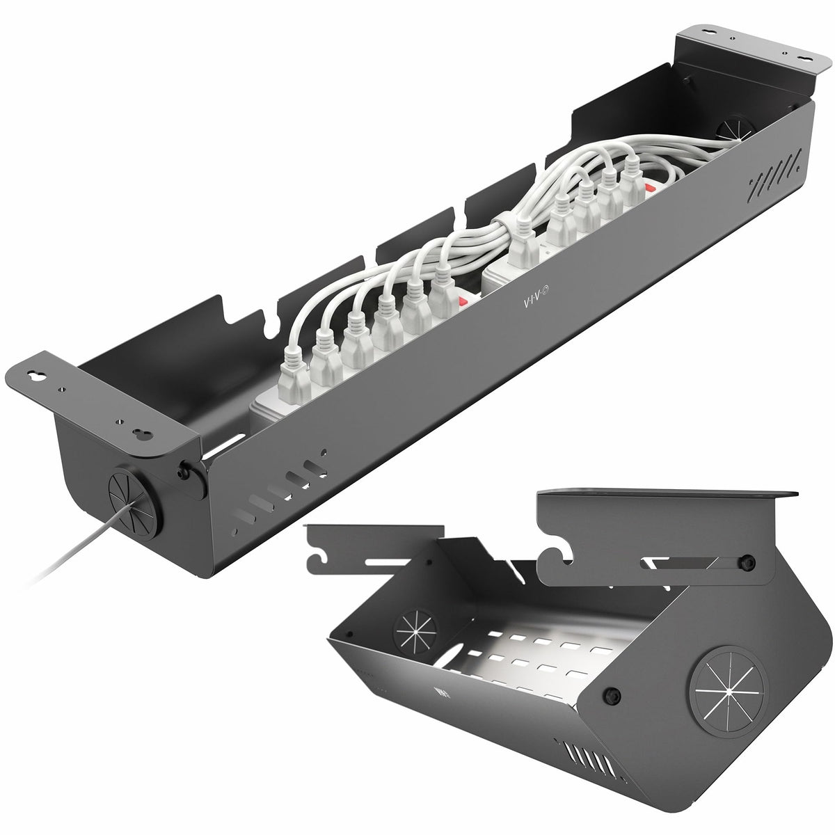 VIVO Black Screw-On Flip-Open 35 in Cable Management Box - Image 1