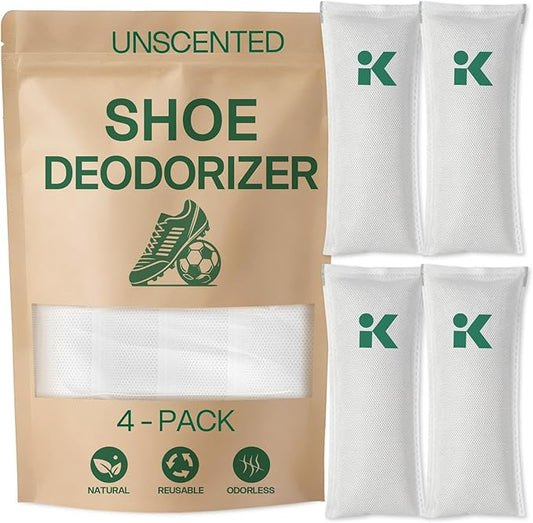 4-Pack Unscented Shoe Odor Elimination, Powerful Shoe Freshener for Sneaker, Boot, Soccer Cleat, Reusable Shoe Odor Eliminator & Absorber, Odor Eaters for Shoes, Freshenes Gym Bag, Closet at Sourse