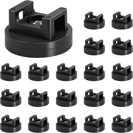 20Pcs Magnetic Zip Tie Mounts, Multipurpose Cable Zip Tie Mounts Magnetism Wire Clamps Holders Organizer Management Clips Electrical Supplies for Home Marine Electrical Office Wiring, Black (31mm)