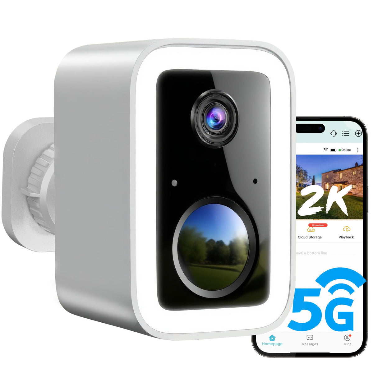 2K Security Cameras Wireless Outdoor, Integrated Spotlight & - Image 1