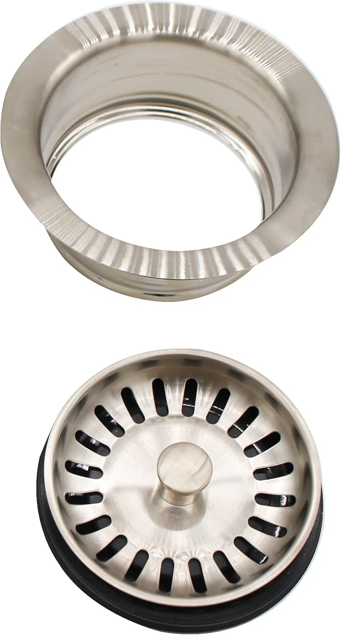 Westbrass A2089SEV-07 3-1/2" Kitchen Sink Waste Disposal Drain Flange and Basket Strainer, Satin Nickel