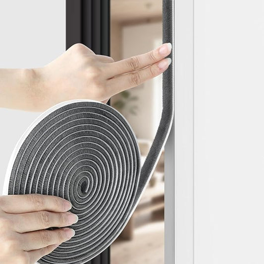Brush Weather Stripping,33 Feet,Seal-Effective Weather Stripping for Doors & Windows,Insulation Strip for Gap Filling,Draft Stopper for Exterior Doors,Window Seal,and Conditioner,Grey