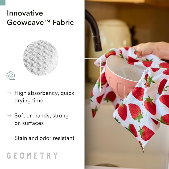 GEOMETRY Spring Kitchen Towels - Quick Dry Microfiber Cloth Spring & Summer Dish Towels for Kitchen Drying - Premium Quick Dry Towel - Sweet Green, 18" x 30" - 1-Pack